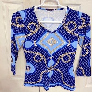 J. McLaughlin XS 3/4 sleeve Top EUC